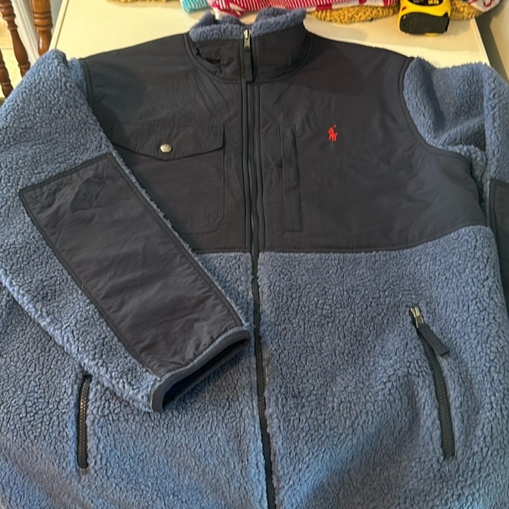 Ralph Lauren Men's Navy and Blue Performance Fleece Jacket